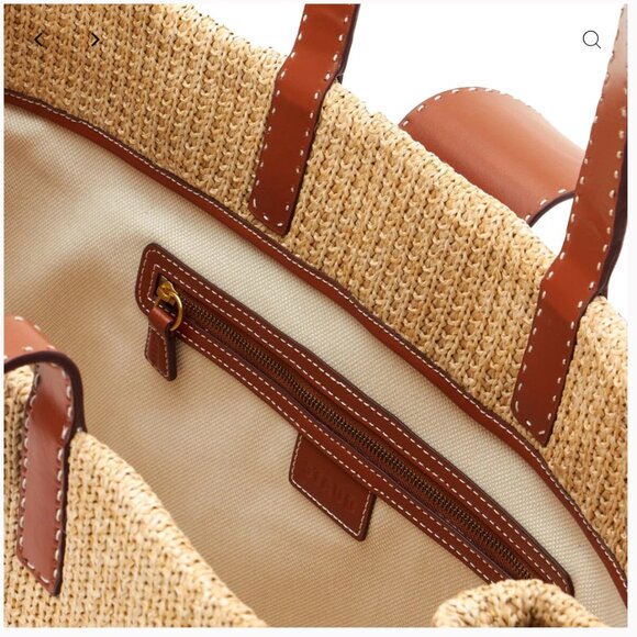 Staud Raffia Tote Shoulder Bag - Picture 5 of 9